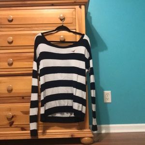 Hollister black and white striped sweater